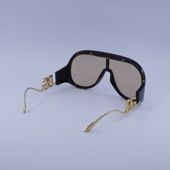 Dolce & Gabbana DG6202 502/93 Sunglasses Havana/Gold Aviator Frame, Brown Lenses - Picture 9 of 10